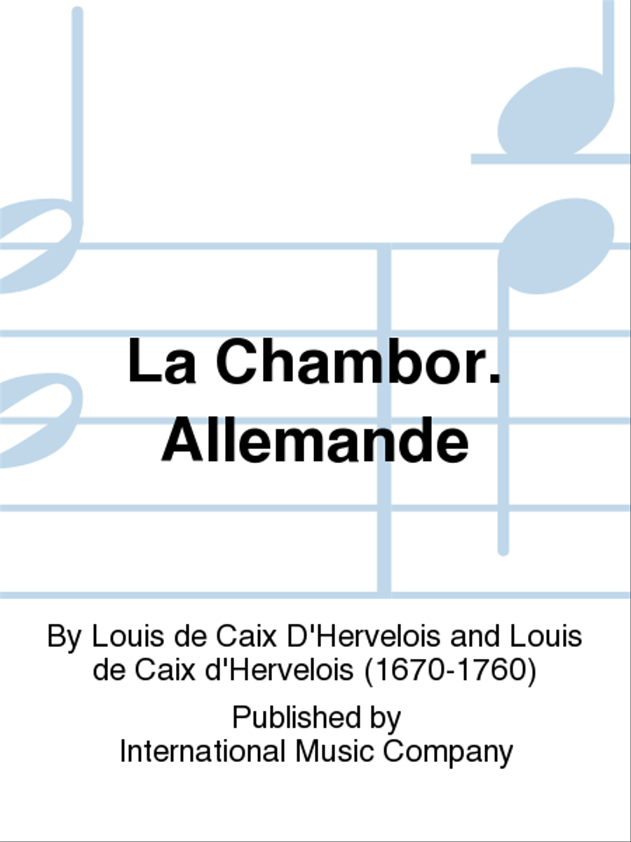 La Chambor. Allemande La Chambor. Allemande Piano Accompaniment scores gallery preview page 1