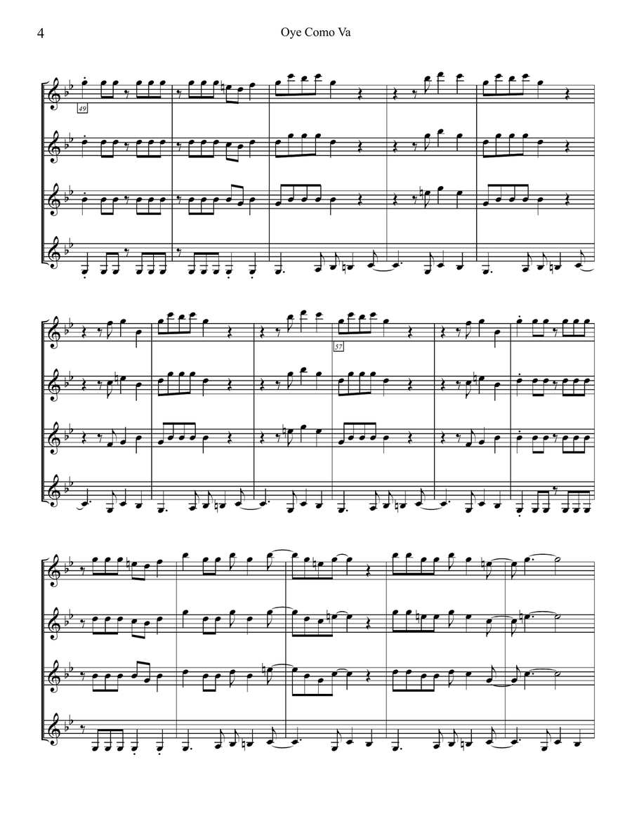 Oye Como Va Guitar Ensemble scores gallery preview page 4