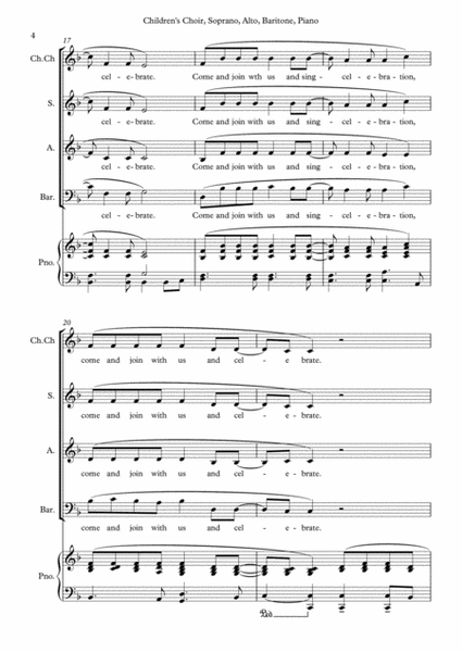 Celebration (SAB Choir/Piano) image number null