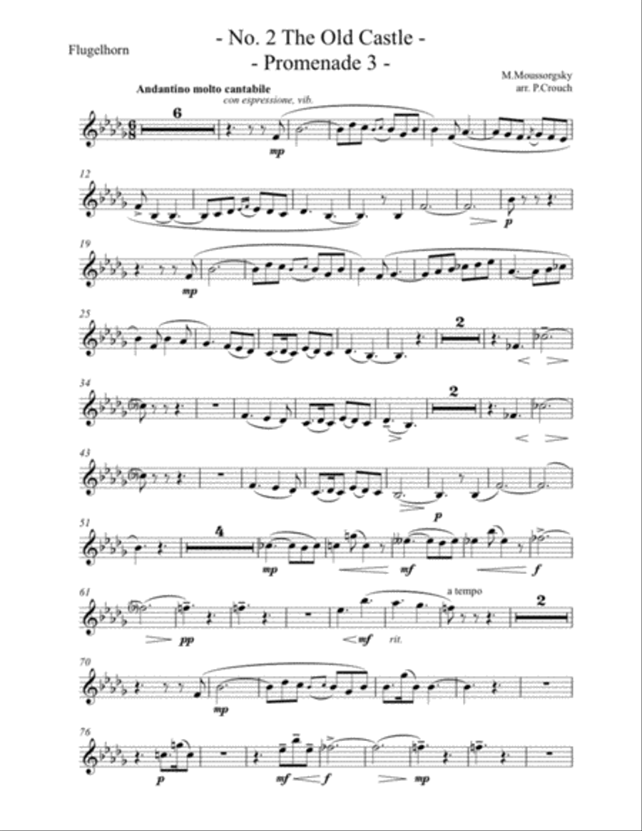 Pictures at an Exhibition for Trumpet and Piano Trumpet Solo scores gallery preview page 5