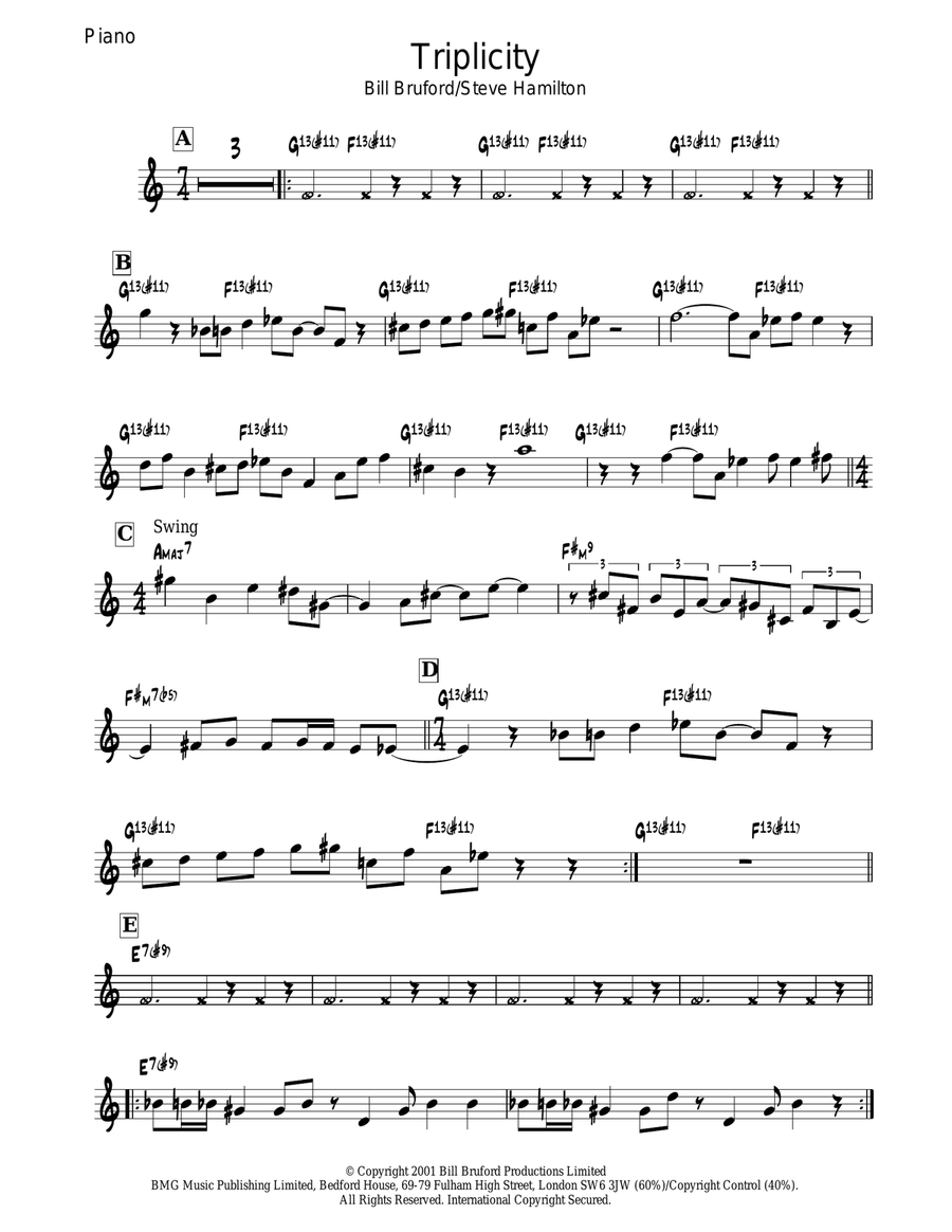 Triplicity Triplicity Piano Solo scores gallery preview page 1