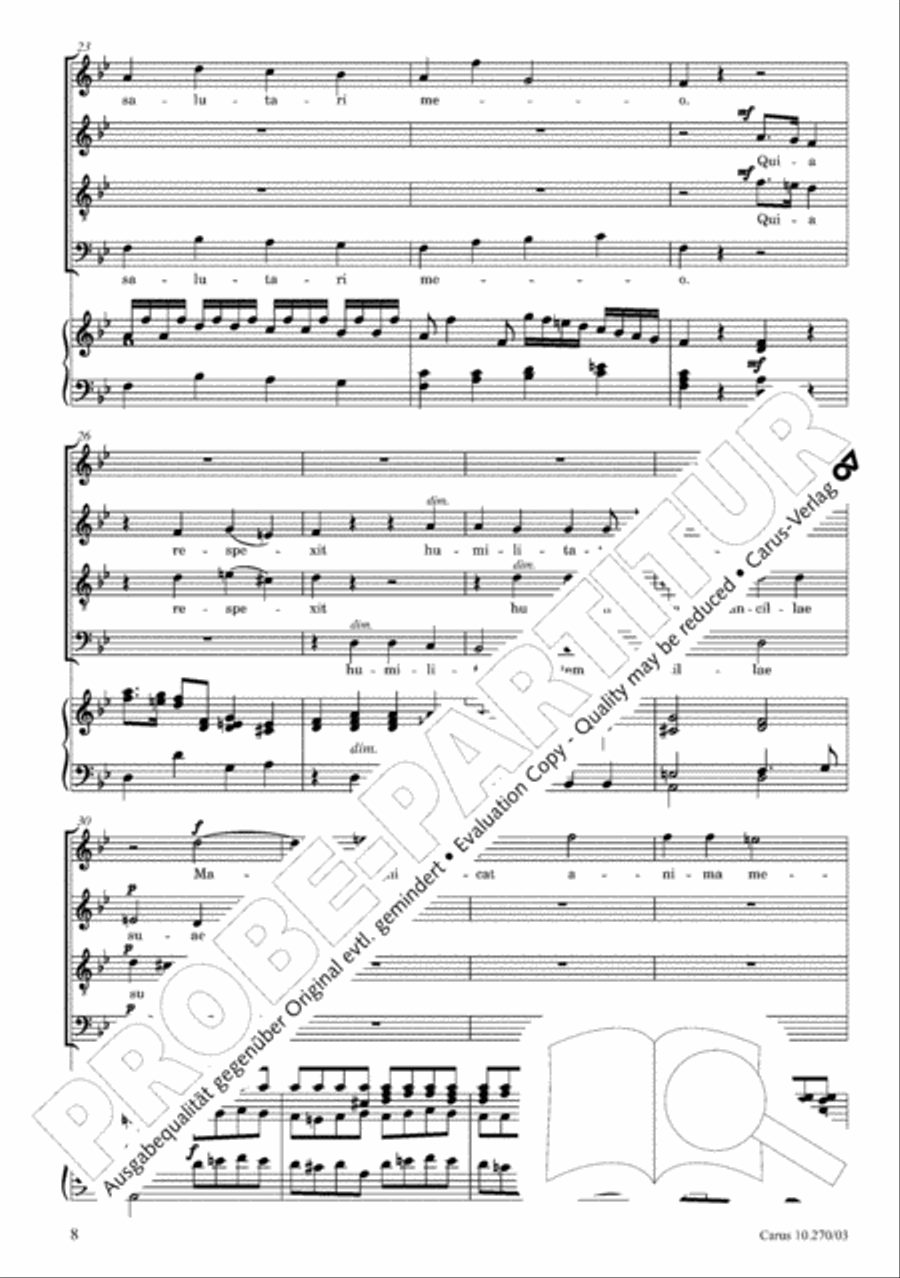 Magnificat in B flat major 4-Part scores gallery preview page 9