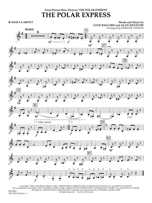 The Polar Express (Main Theme) (arr. Johnnie Vinson) - Bb Bass Clarinet