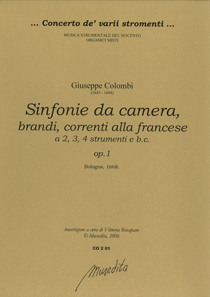Book cover for Sinfonie da camera, brandi e correnti [...] op.1 (Bologna, 1668)