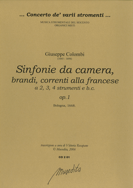 Sinfonie da camera, brandi e correnti [...] op.1 (Bologna, 1668)