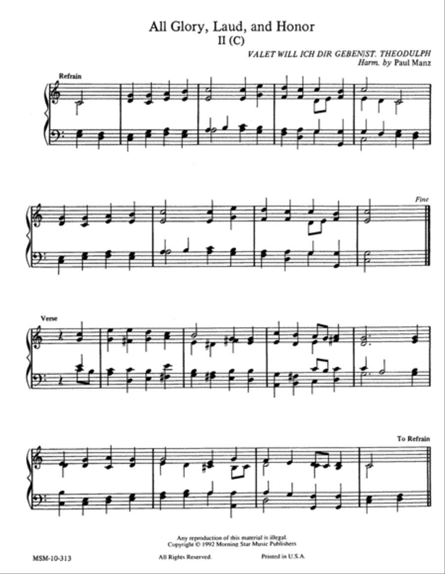 All Glory, Laud, and Honor (2 settings) Organ scores gallery preview page 3