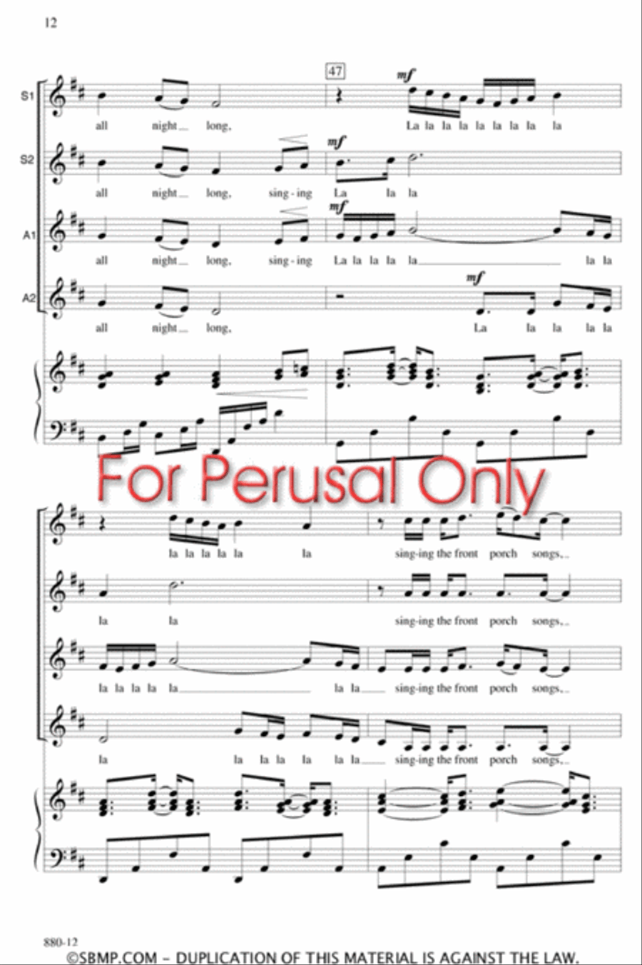 Music in My Mother's House - SSAA Octavo SSAA scores gallery preview page 11