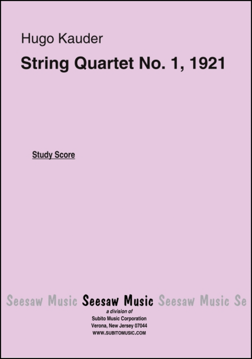 String Quartet No. 1, 1921