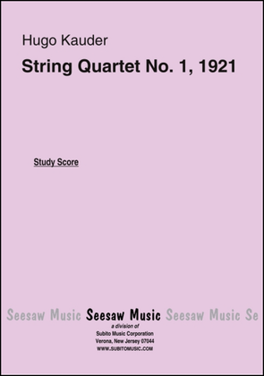 String Quartet No. 1, 1921