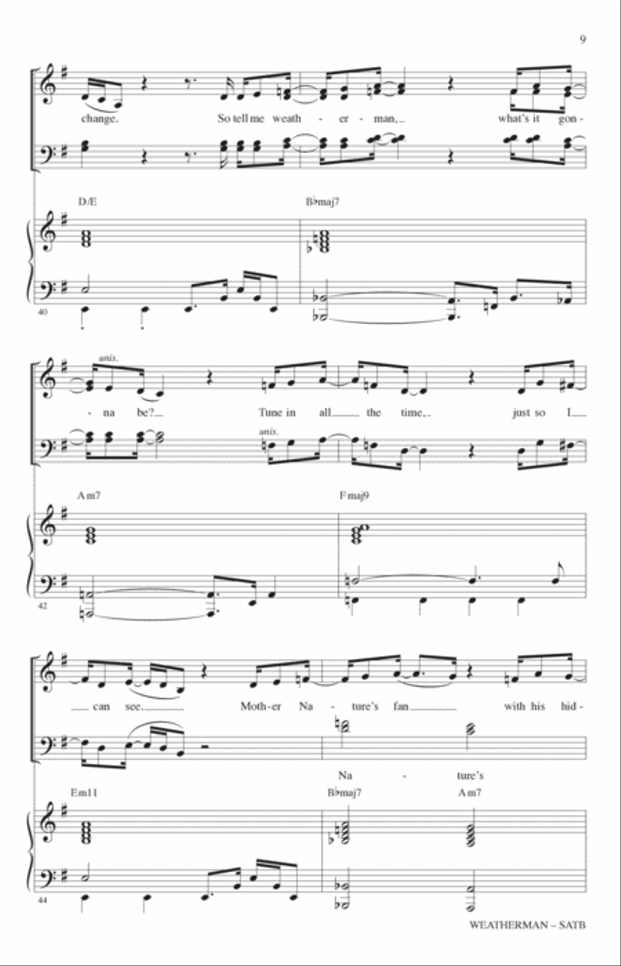 Weatherman (arr. Roger Emerson) 4-Part scores gallery preview page 7