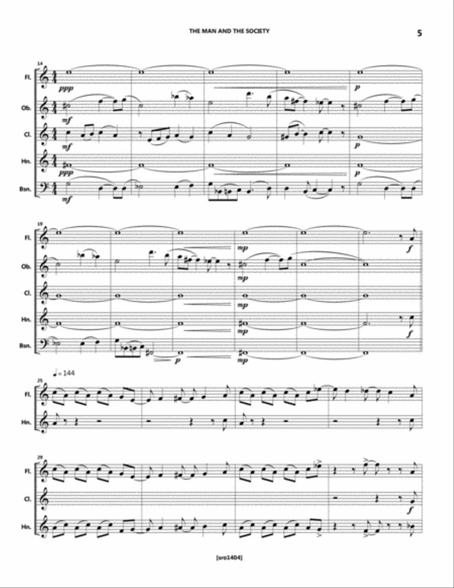 The Man And The Society Woodwind Quintet scores gallery preview page 5