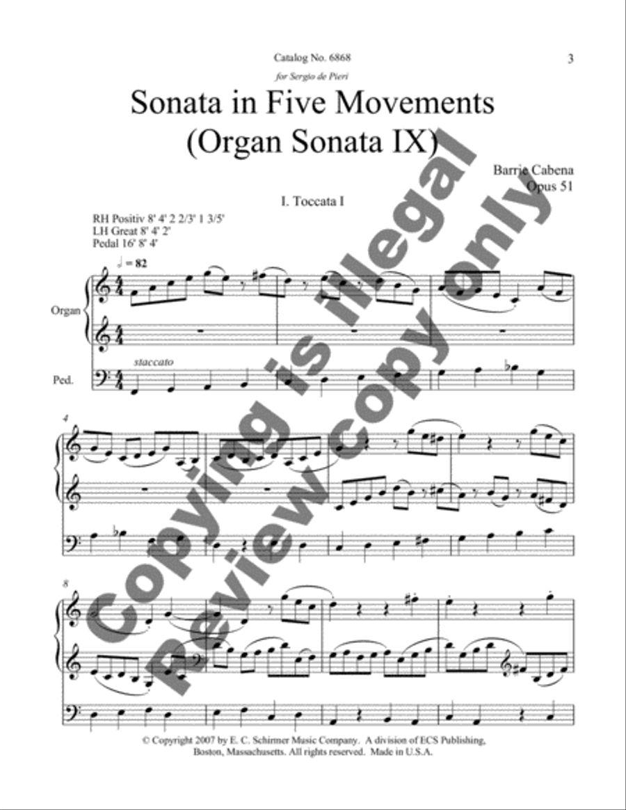 Sonata in Five Movements (Organ Sonata IX) Organ scores gallery preview page 9