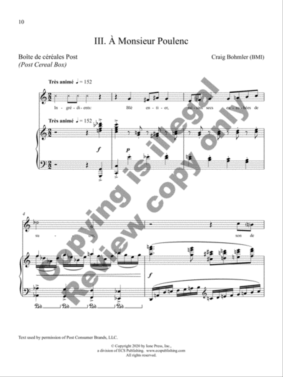 Quatre Petites Chansons pour le Petit Déjeuner Piano scores gallery preview page 7