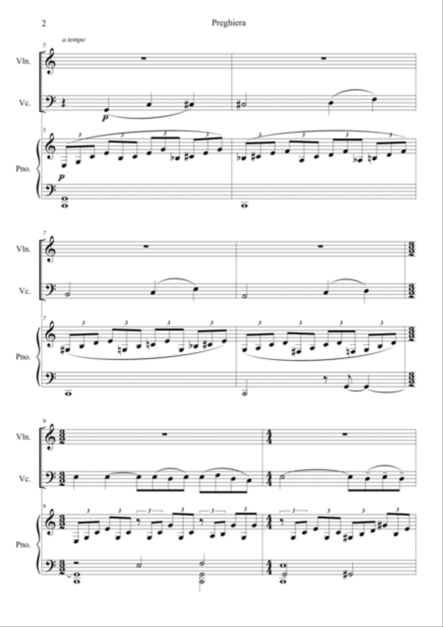 Preghiera (Piano concerto No.2 mov.2) Piano Trio scores gallery preview page 2
