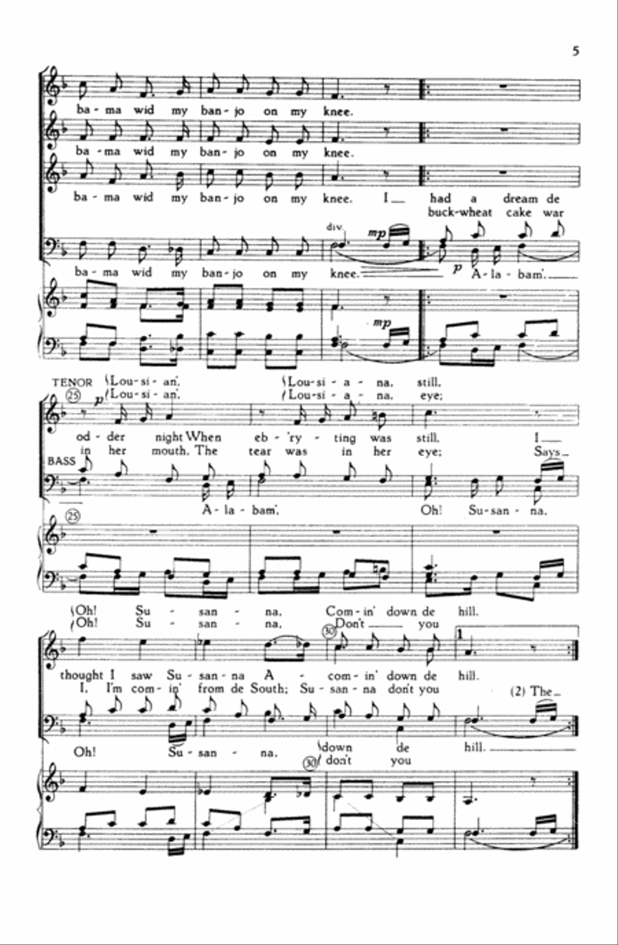 Oh! Susanna Choir scores gallery preview page 3
