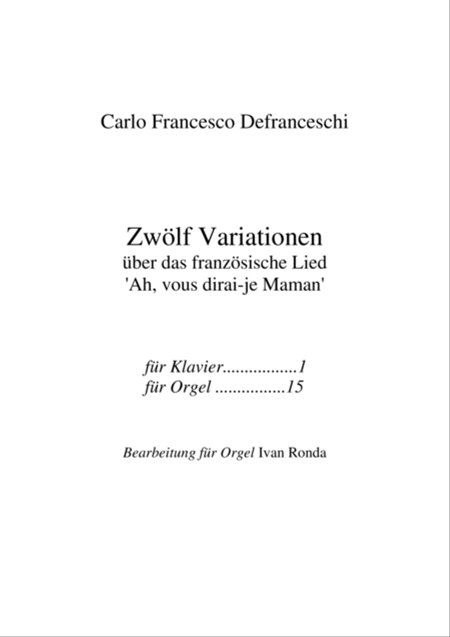 Carlo F. Defranceschi: ZWÖLF VARIATIONEN (ES-21-066)