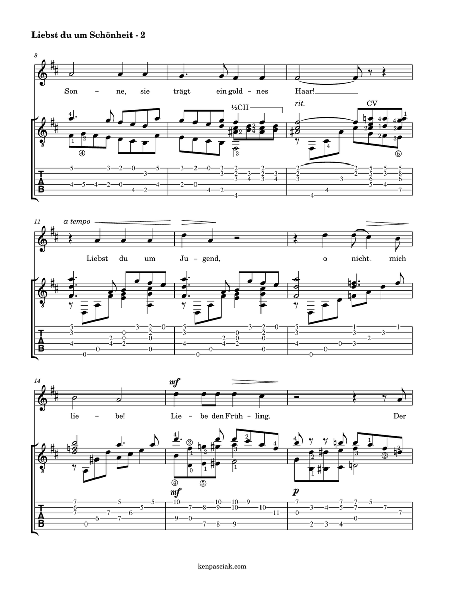 Liebst du um Schönheit (for Voice & Guitar) Chamber Music scores gallery preview page 4