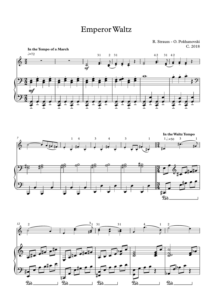 Strauss Emperor Waltz Strauss Emperor Waltz Violin Solo scores gallery preview page 1