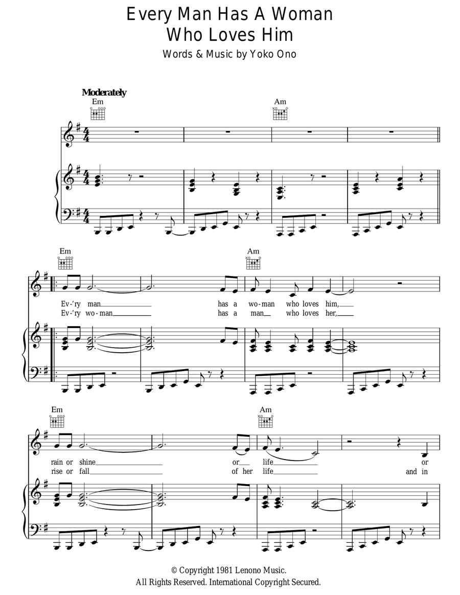 Every Man Has A Woman Who Loves Him Acoustic Guitar scores gallery preview page 1