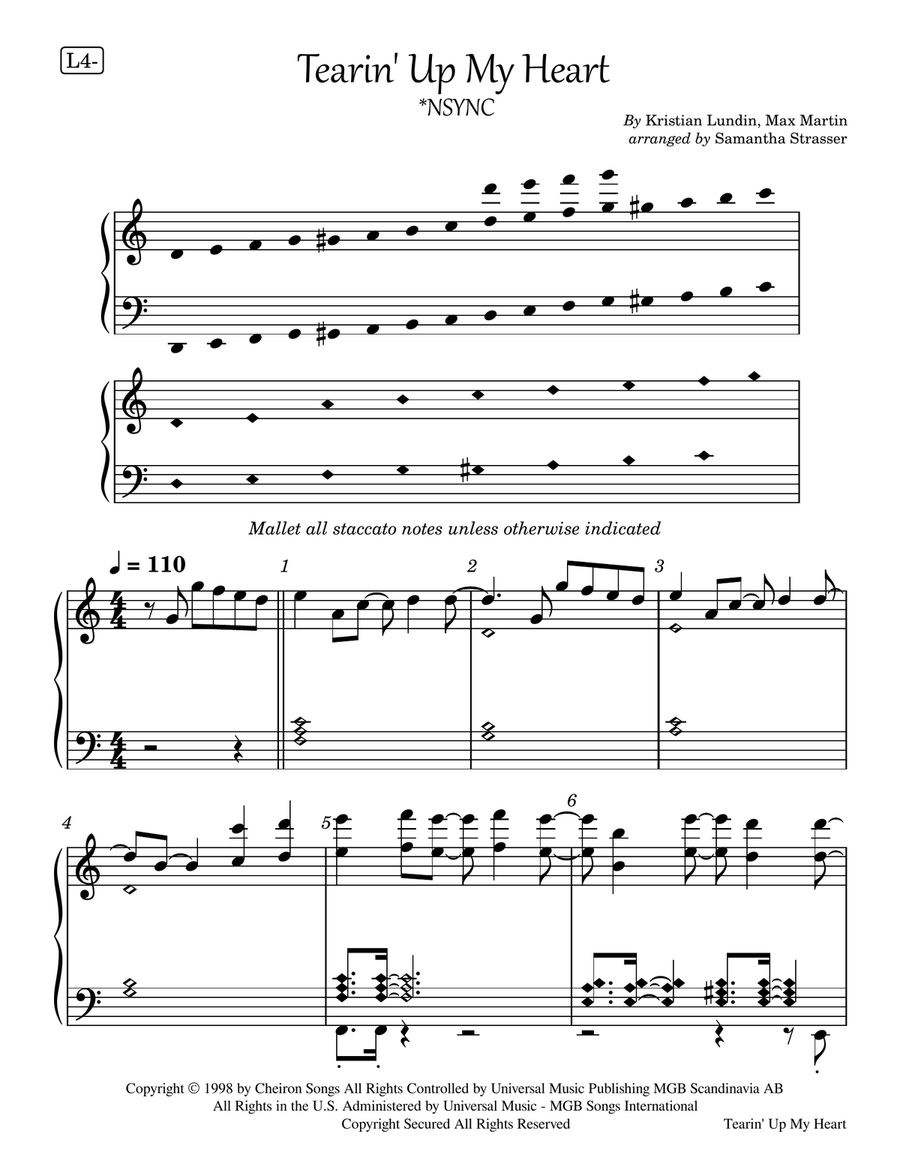 Tearin' Up My Heart Tearin' Up My Heart Handbell Choir scores gallery preview page 1