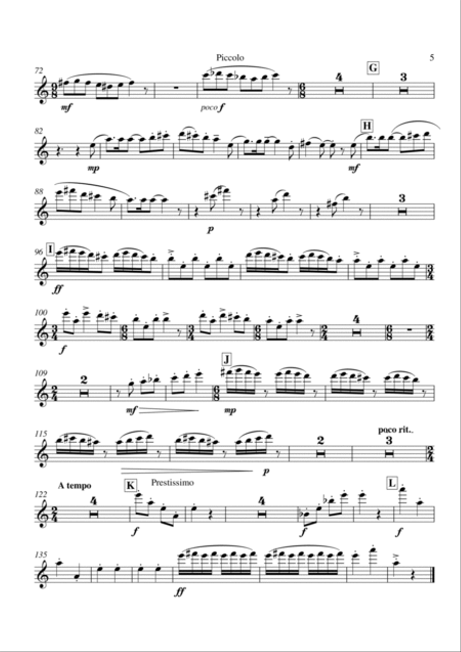 Richard Faith/László Veres : Festivals for Concert Band, set of complete woodwind parts Concert Band scores gallery preview page 5