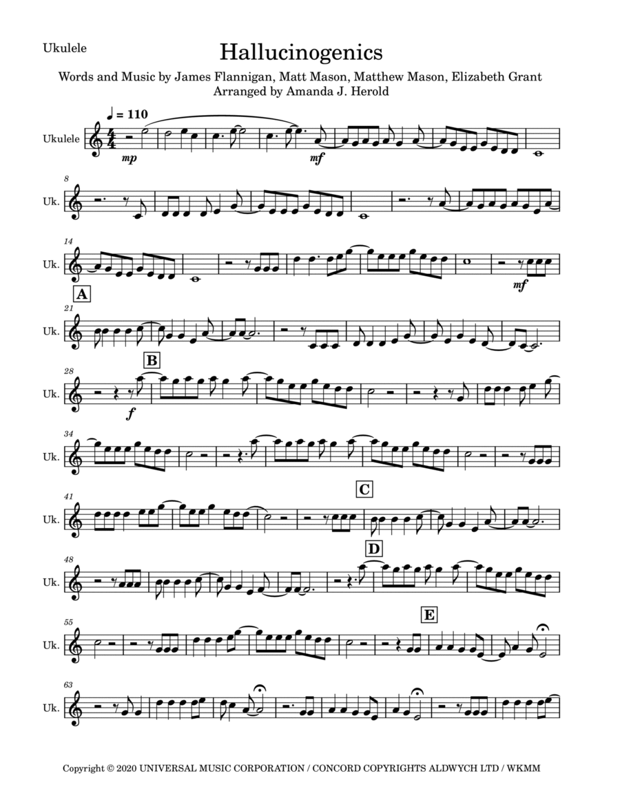 Hallucinogenics (feat. Lana Del Rey) Ukulele scores gallery preview page 1