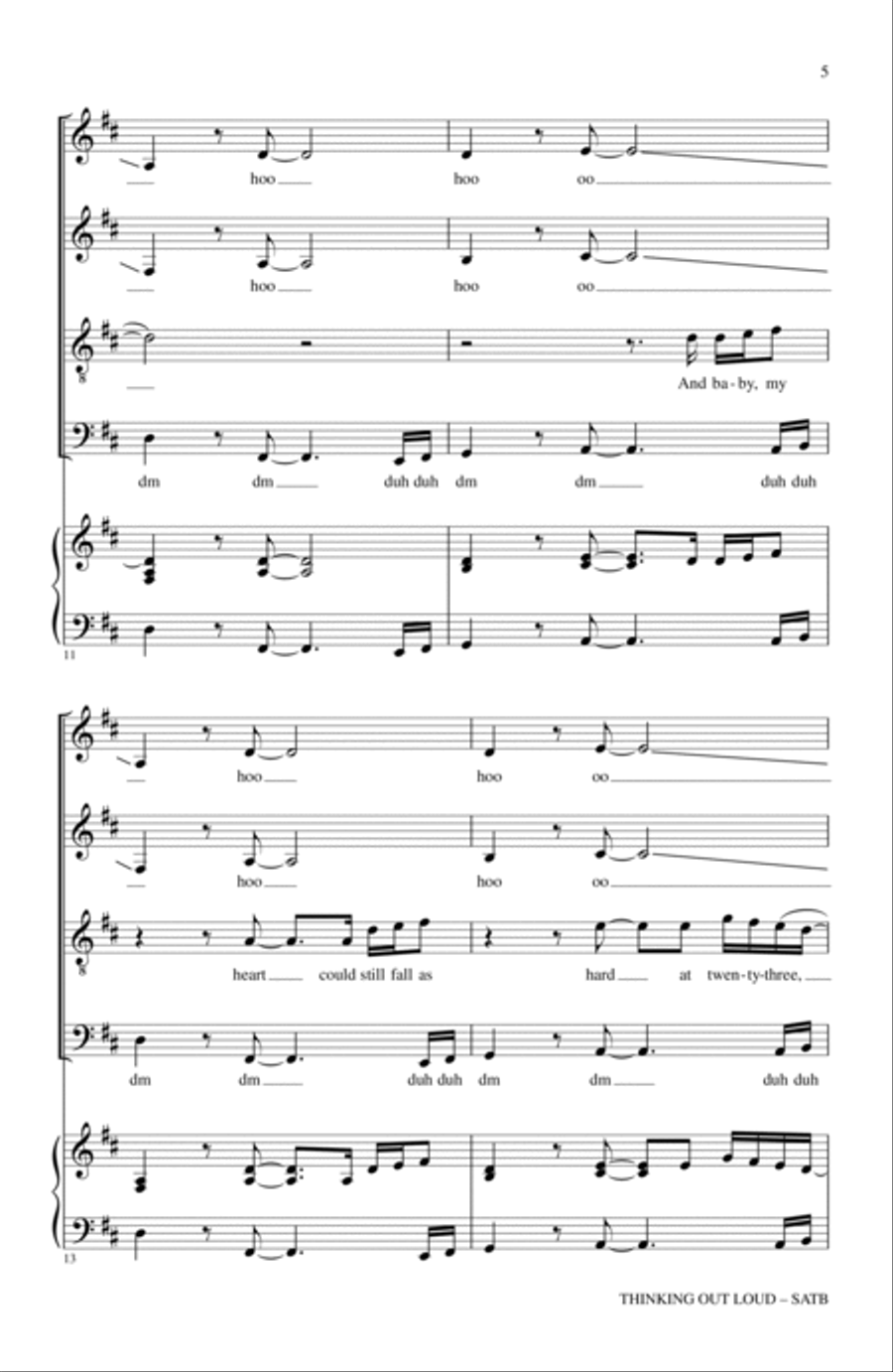 Thinking Out Loud (arr. Deke Sharon) 4-Part scores gallery preview page 4