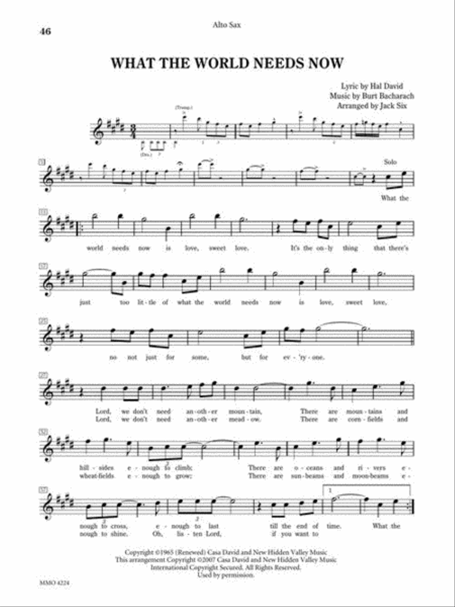 Play the Music of Burt Bacharach Tenor Saxophone scores gallery preview page 7
