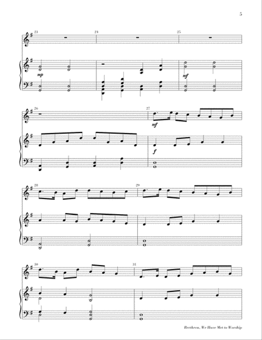 Brethren, We Have Met to Worship Piano scores gallery preview page 6