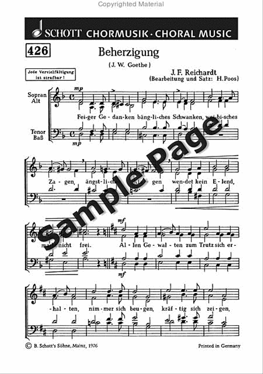 Reichardt Jf Beherzigung A Cappella scores gallery preview page 2