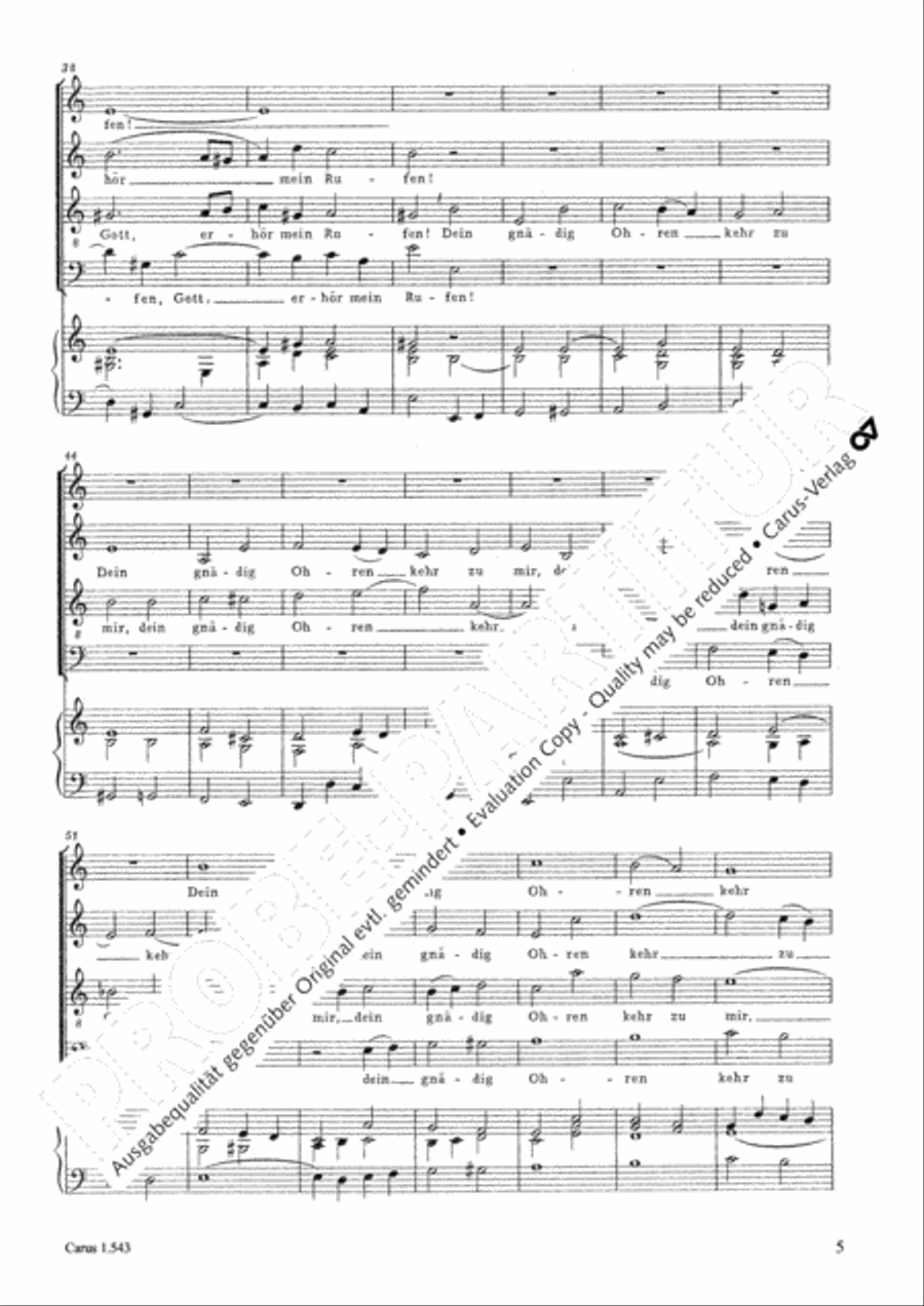 In deepest need I cry to you (Aus tiefer Not schrei ich zu dir) 4-Part scores gallery preview page 5