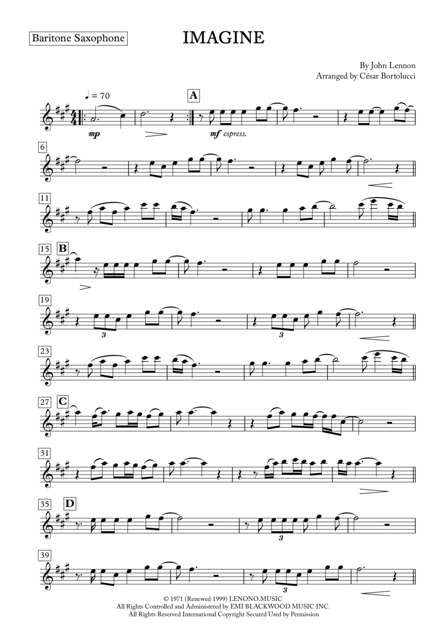 Imagine Imagine Baritone Saxophone scores gallery preview page 1