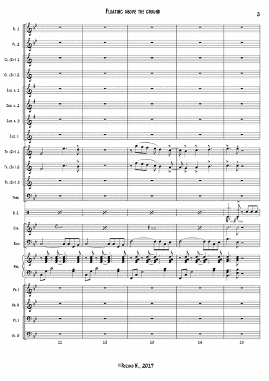 Floating above the Ground (for a Variety Orchestra) Full Orchestra scores gallery preview page 4