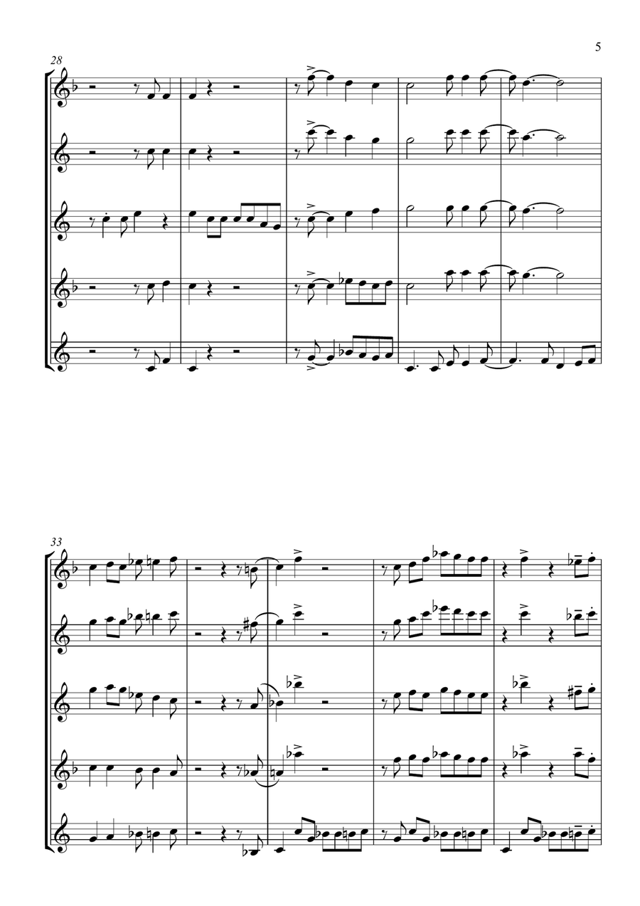 Children Go Where I Send Thee - For Saxophone Quartet Children Go Where I Send Thee - For Saxophone Quartet Saxophone Quartet scores gallery preview page 5