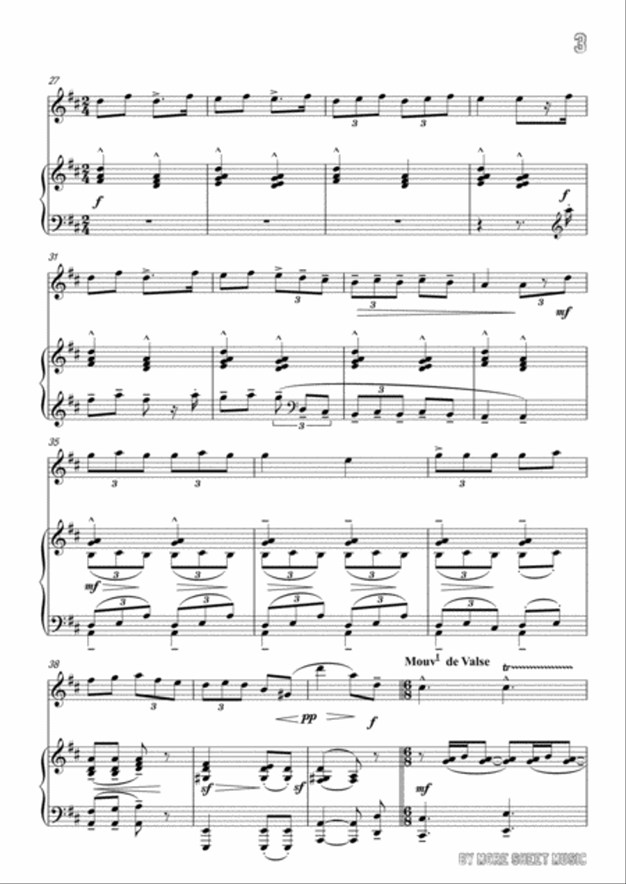 Chabrier-Ballade des gros dindons,for Flute and Piano Flute scores gallery preview page 5