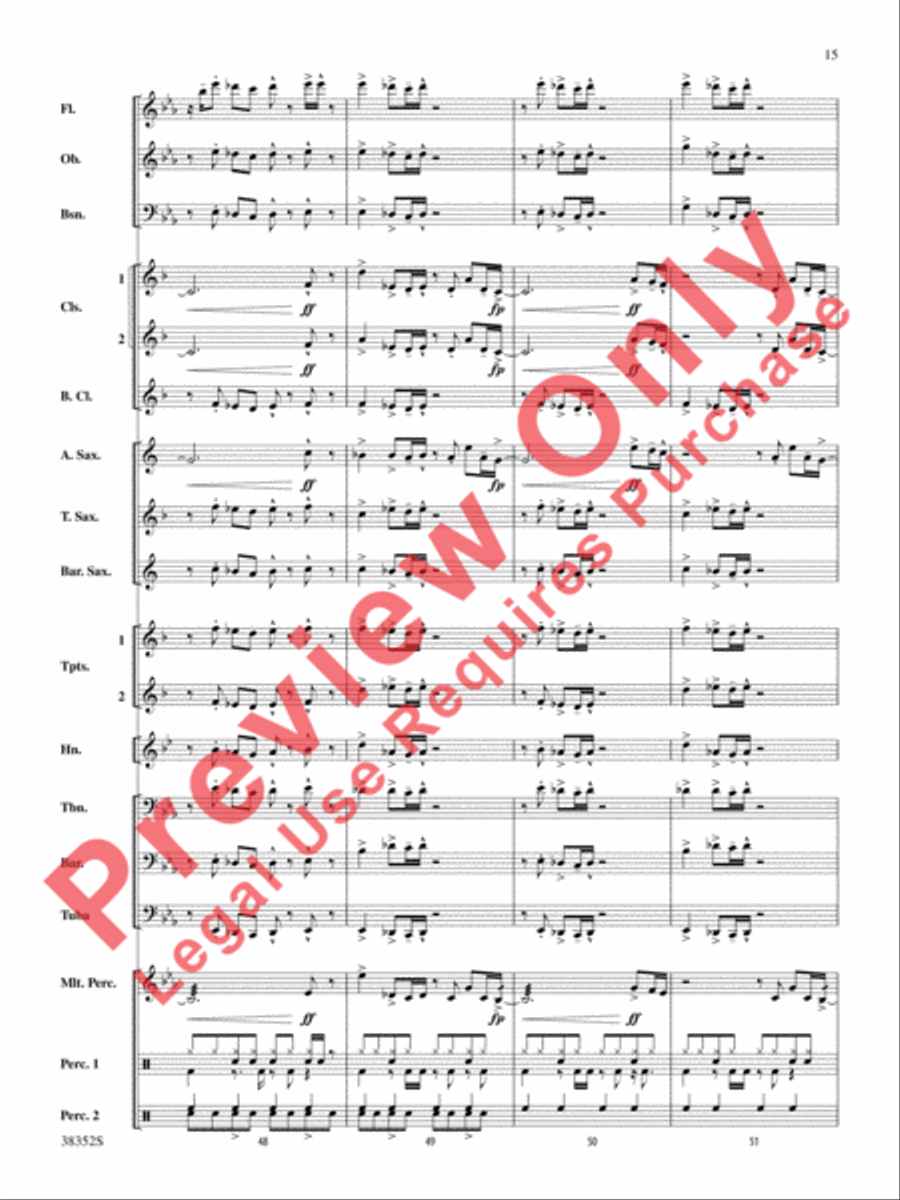 Give Up the Funk (Tear the Roof Off That Sucker) Concert Band scores gallery preview page 16