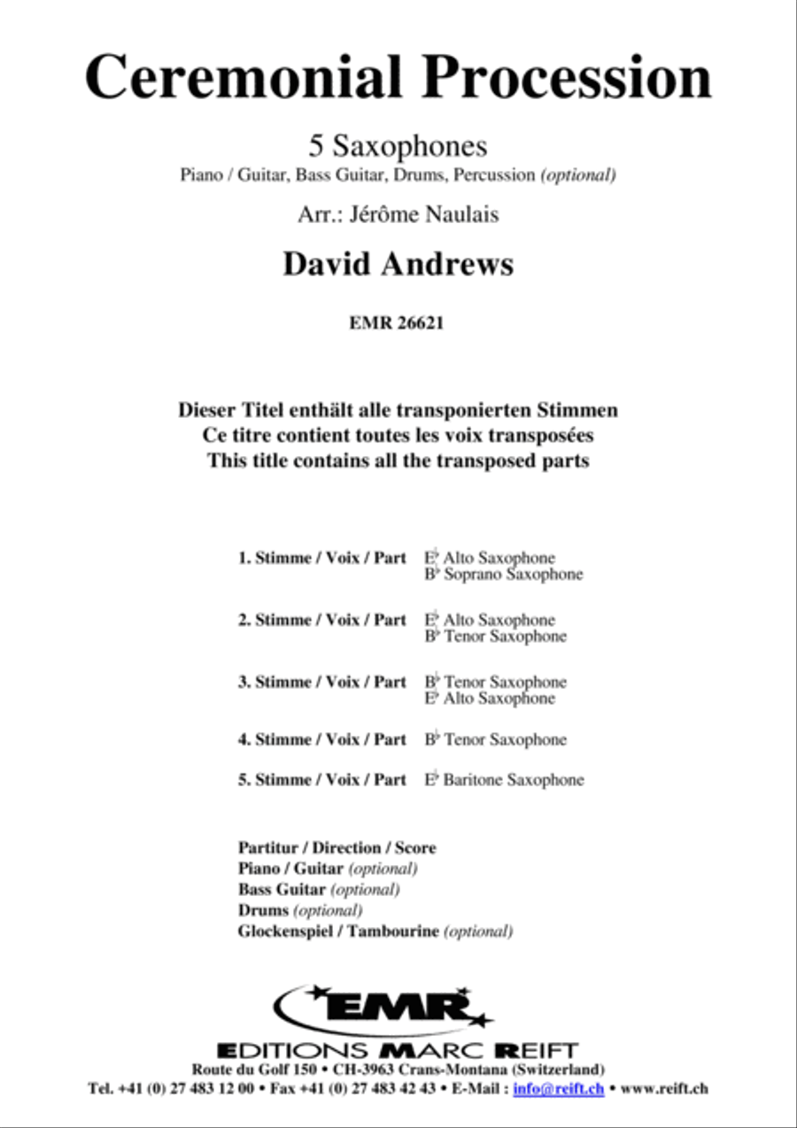 Ceremonial Procession Saxophone Quintet scores gallery preview page 2