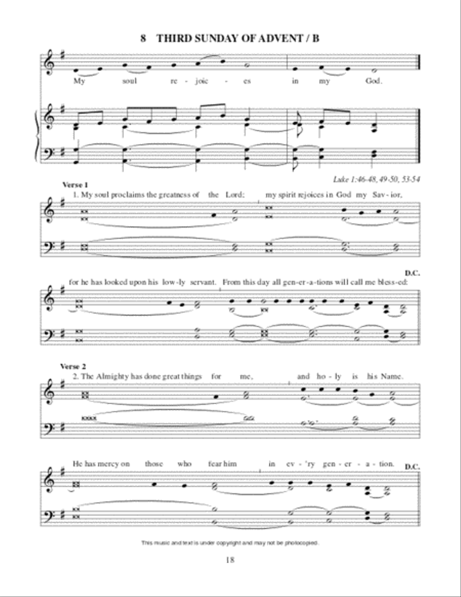 Lectionary Psalms for Advent and Christmas Unison Choir scores gallery preview page 19