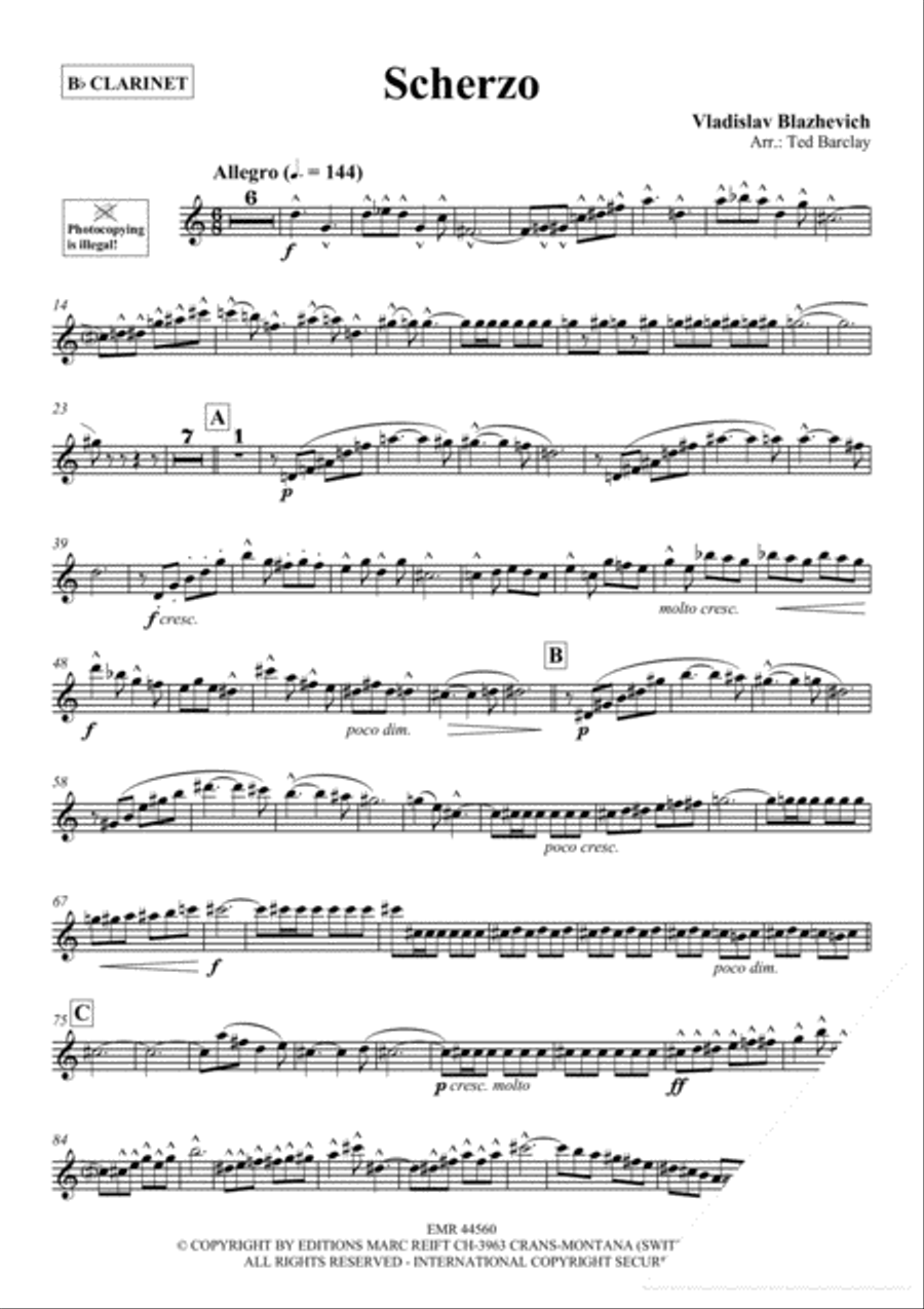 Scherzo Clarinet Solo scores gallery preview page 3