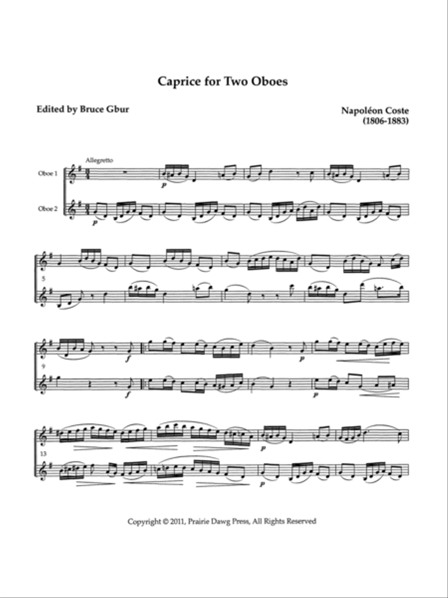 Caprice for Two Oboes Oboe scores gallery preview page 3