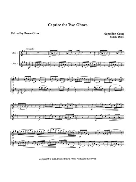 Caprice for Two Oboes
