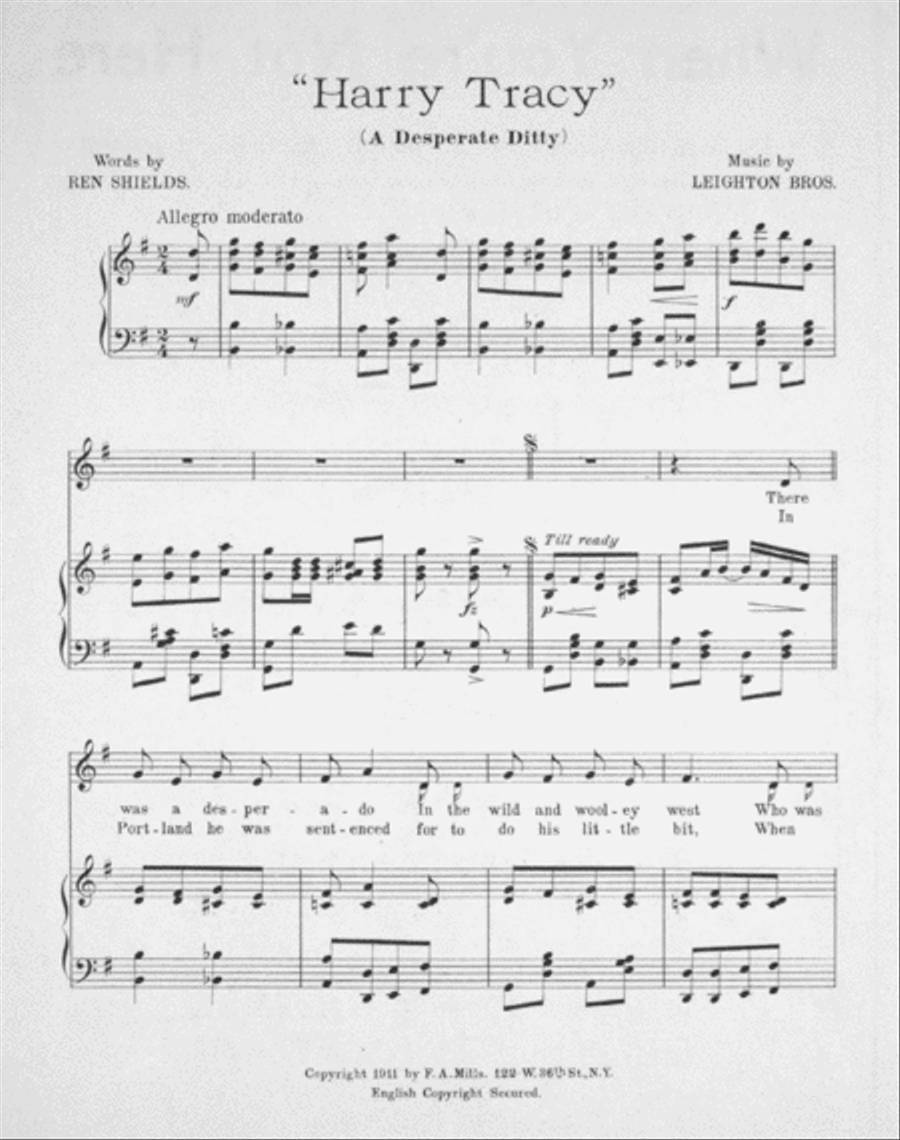 Harry Tracy. A Desperate Ditty Voice scores gallery preview page 2