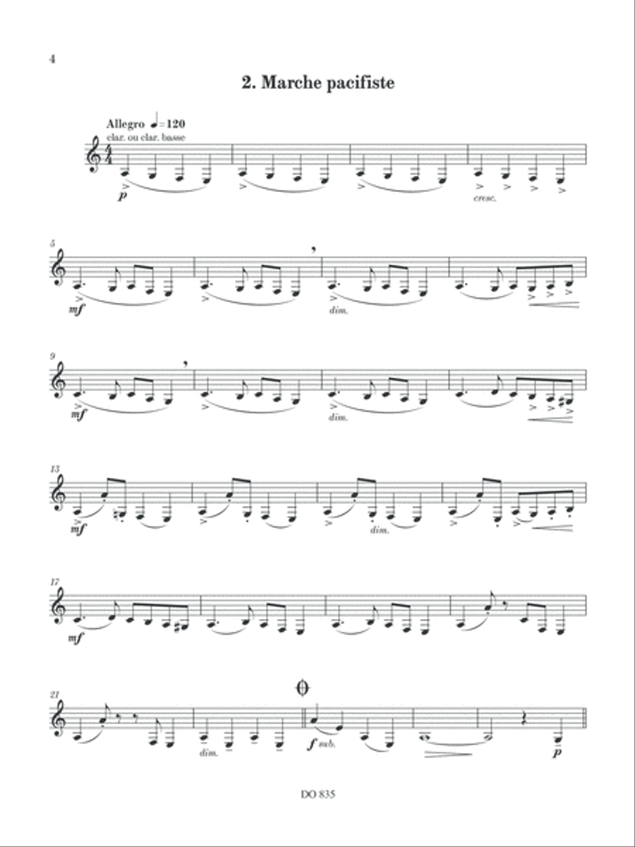 13 études plaisantes Bass Clarinet scores gallery preview page 4