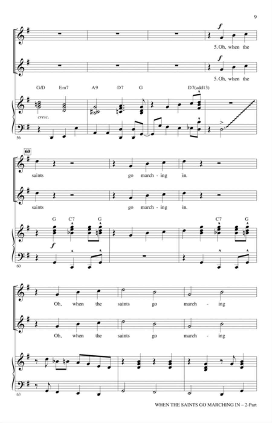 When The Saints Go Marching In (arr. Mac Huff) 2-Part scores gallery preview page 7
