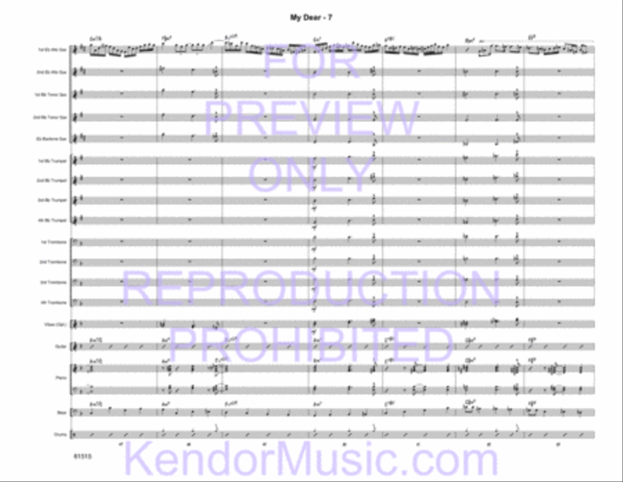 My Dear (Full Score) Jazz Ensemble scores gallery preview page 9