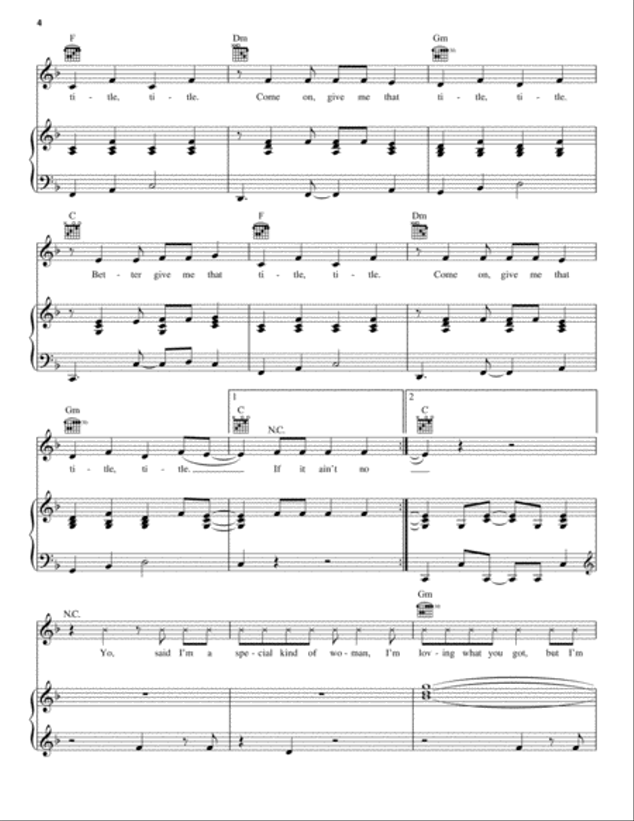 Title Piano, Vocal, Guitar scores gallery preview page 4
