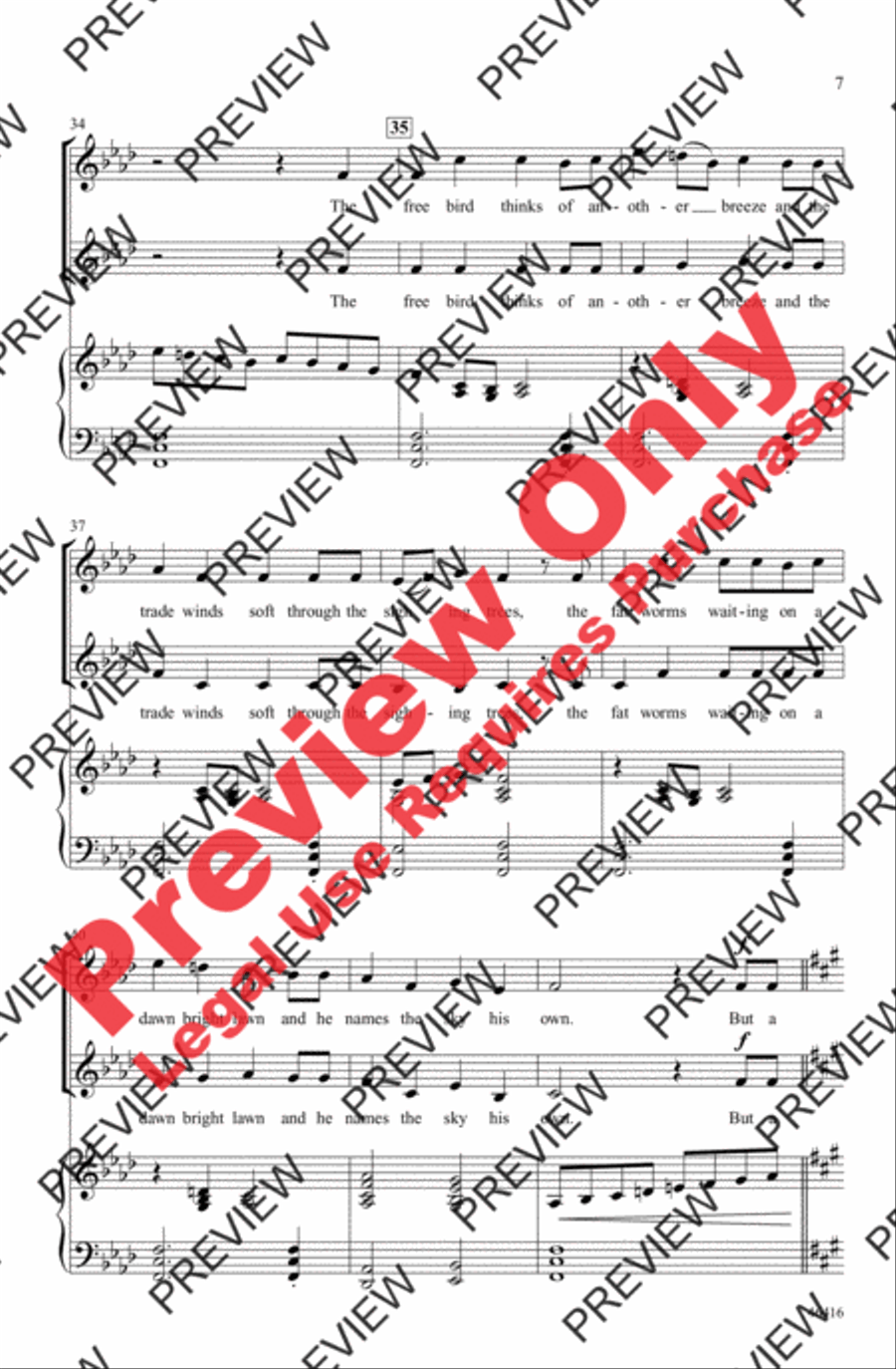 Caged Bird Women's Choir scores gallery preview page 6
