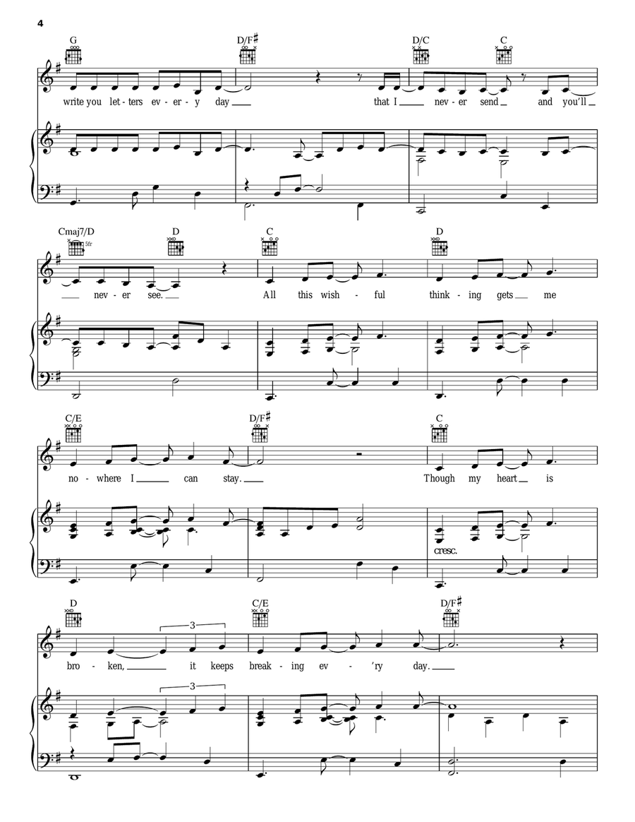 With You Piano, Vocal, Guitar scores gallery preview page 4