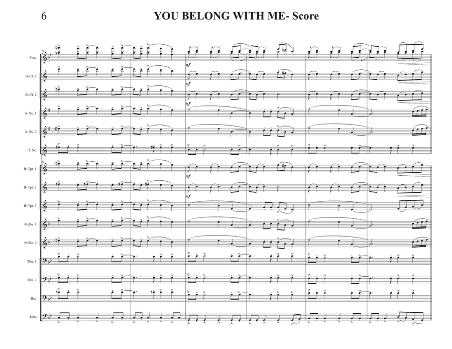 You Belong With Me Marching Band scores gallery preview page 6