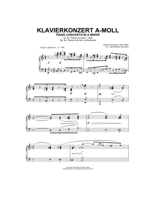 Book cover for Piano Concerto In A Minor, Op.54, theme from the First Movement